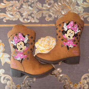 Minnie Mouse Brown Cowboy Boots